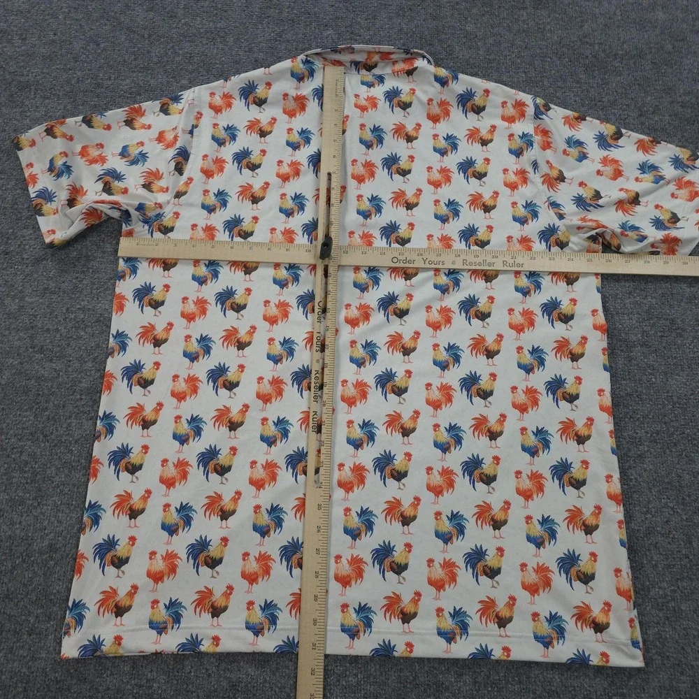 Waggle Golf Polo Shirt Mens 2XL White Cocky Rooster Stretch Performance Golf - Picture 6 of 8